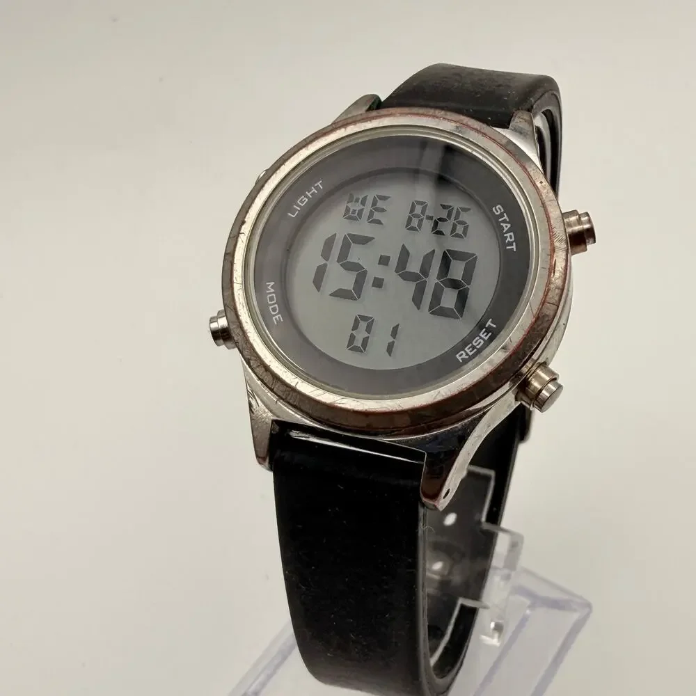 Time and Tru Women's Silver Tone Digital Watch - New Battery